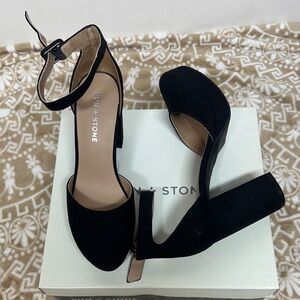 Sun + Stone
Women's Estrella Block Heel Platform Pumps  NWT